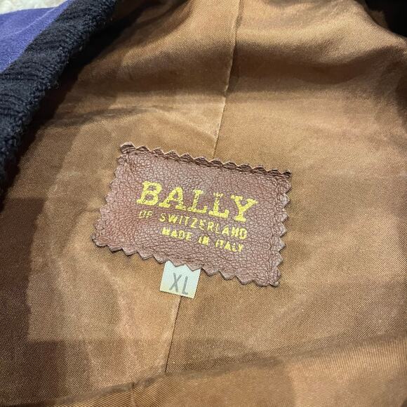 Bally of Switzerland 100% Suede Leather Colorblock Sweatshirt Sz XL Western - Picture 2 of 12